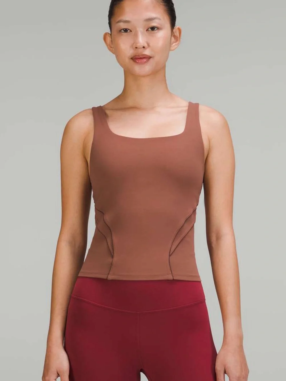 Lululemon Nulu and Mesh Back Shelf-Bra Yoga Tank Top 8 Brown